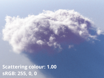 Scattering colour = 1.00, sRGB = 255, 0, 0