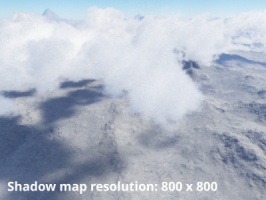 Shadow map resolution = 800 x 800.
