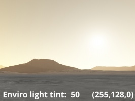 Enviro light tint = Orange (sRBG 255,128,0), Enviro light = 50
