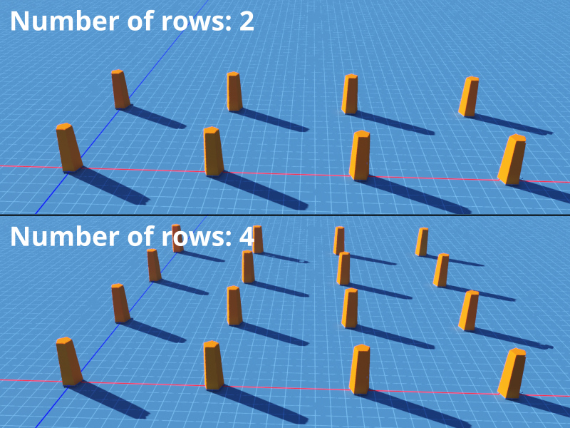 Increasing the number of rows duplicates the shader.