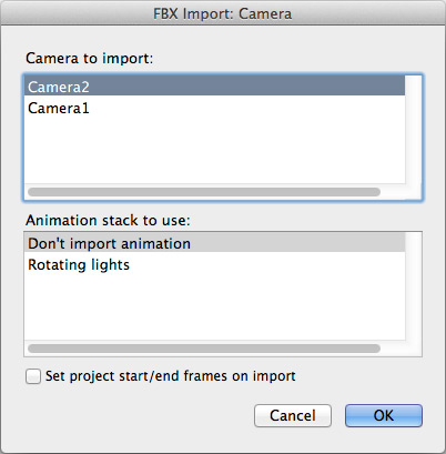 FBX Import: Camera