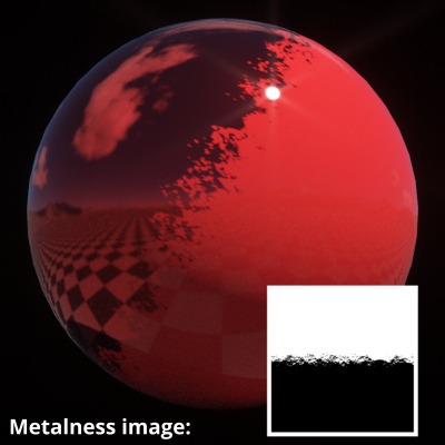 Image map assigned to Metalness image setting.