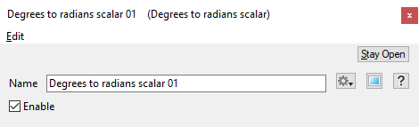 Degrees to Radians Scalar