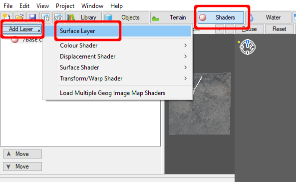 Surface layer shader can be used to help visualize where an effect will be seen.