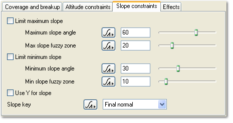 Surface Layer - Slope Constraints Tab