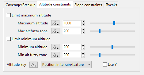 Altitude Constraints Tab