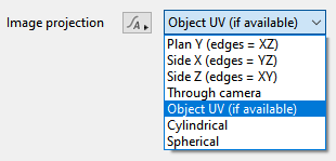 Image projection options
