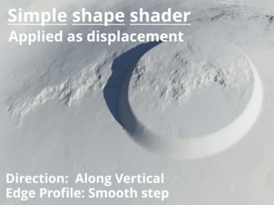 Simple shape shader as displacement. Direction options.