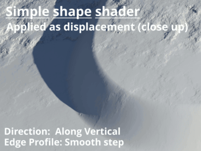 Simple shape shader as displcement. Direction options close up.