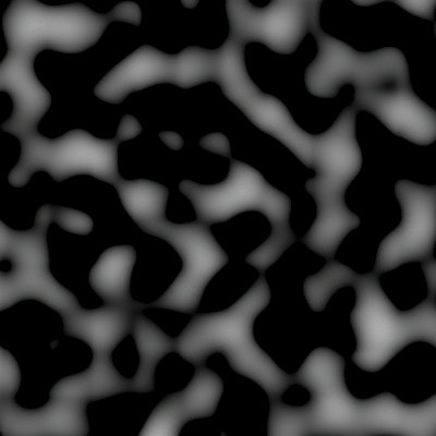 Rendered top view of Perlin 4D scalar noise pattern.
