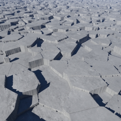 Render perspective view of the same Voronoi 3D Cell Scalar used for displacement.