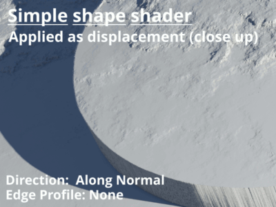 Simple shape shader as displacement. Edge options.