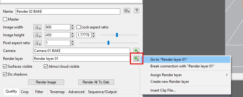 Go to the render layer to open its dialog window.