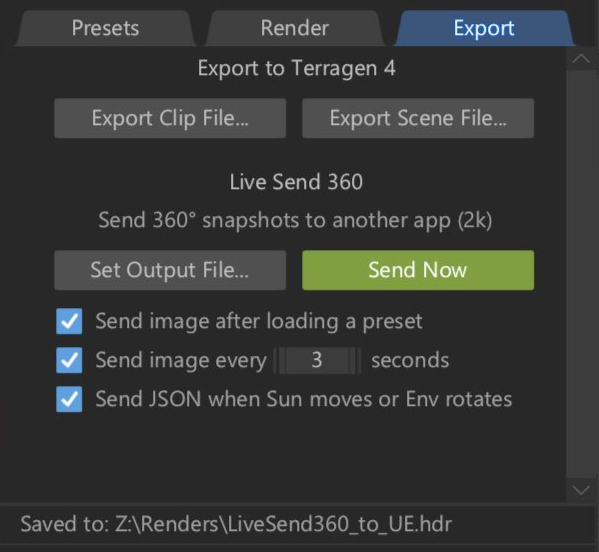 The Export Tab