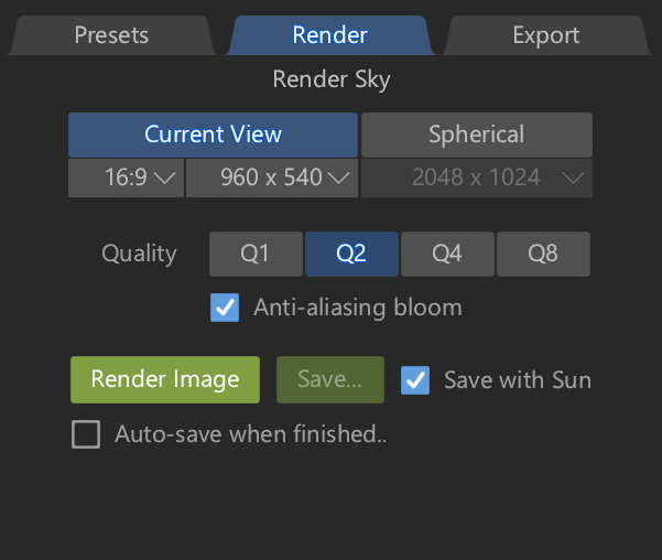 The Render Tab.