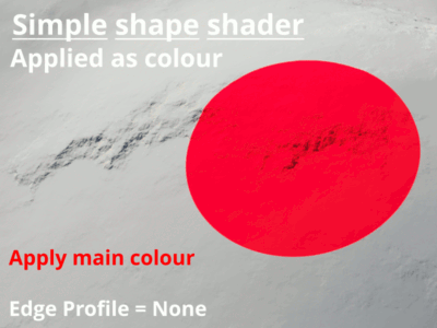 Simple shape shader applied as colour without edges.