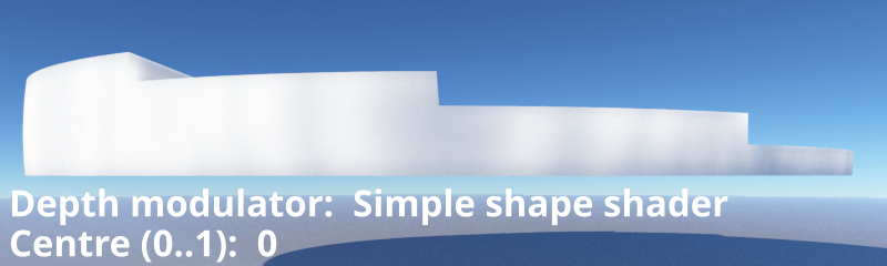 Simple shape shader assigned to Depth modulator.  Centre (0..1) = 0