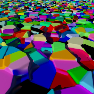 Render perspective view of the same Smooth Voronoi 3D Cell Scalar used for displacement.