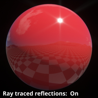 Ray traced reflections checked.