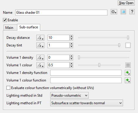 Glass Shader on the Sub-surface tab