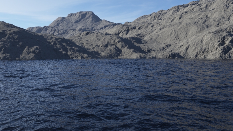Step 1: Render with Lake object added to the project, and Simple shape shader disabled.