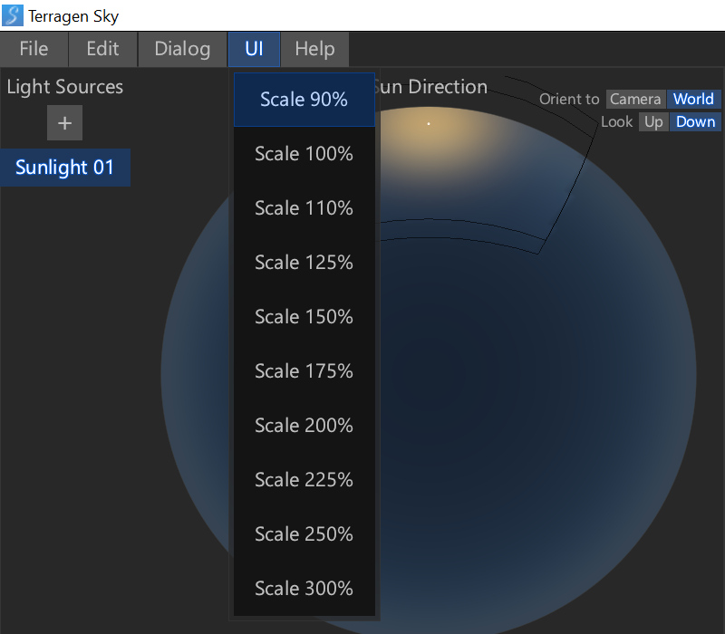 UI menu.