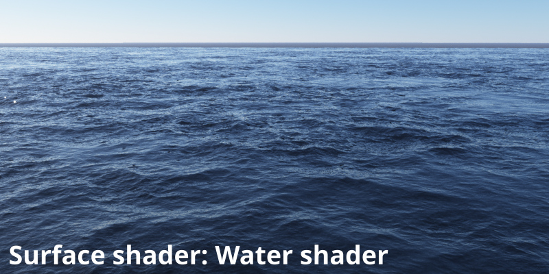 Water shader assigned to Surface shader