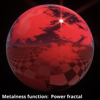 Power fractal v3 shader assigned to Metalness function.
