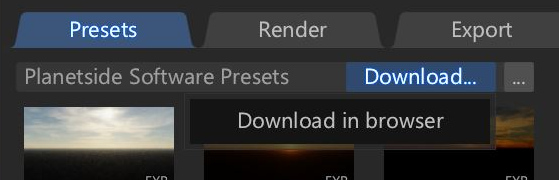 Presets download button.