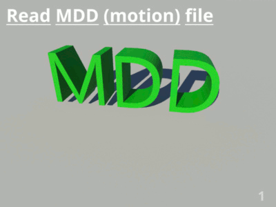 Motion Designer file of animated melting sequence applied to 3D text geometry.