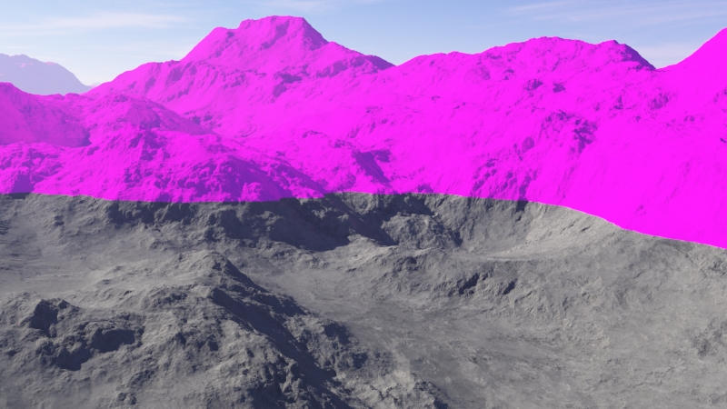 The terrain coloured magenta meet the condition Greater than 0.
