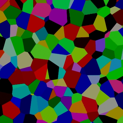 Rendered top view of Voronoi 3D Cell Colour noise pattern.