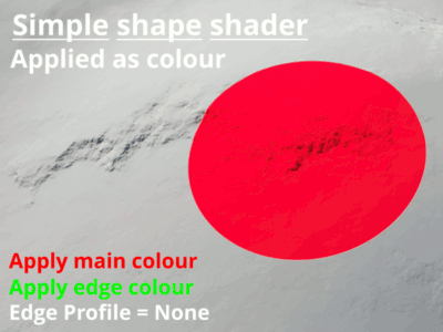 Simple shape shader applied as colour with edges