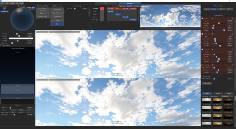 Viewport split set to top and bottom.