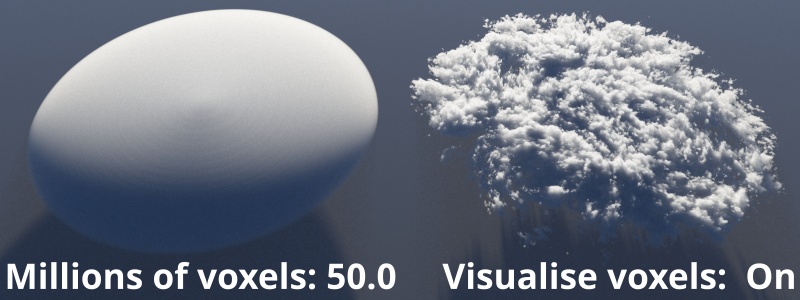 Visualise voxels on.  Millions of voxels - 50.0