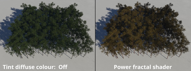 Tint diffuse colour off and with a Power fractal shader assigned