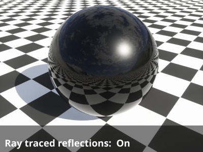 Ray traced reflections checked.