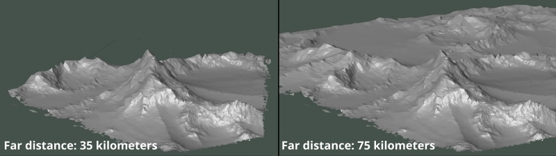 The Near and Far distance parameters can limit the area of the terrain to export.