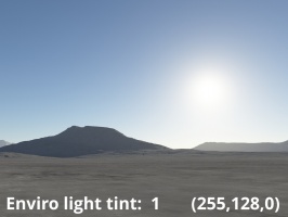 Enviro light tint = Orange (sRBG 255,128,0), Enviro light = 1