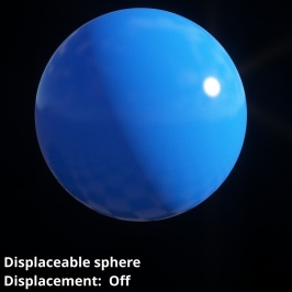 Displaceable 3D sphere object without displacement.
