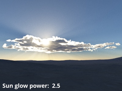 Sun glow power = 2.5