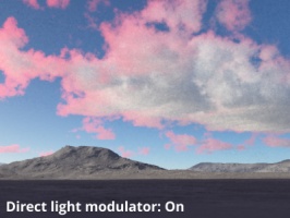 Red Constant shader applied as Direct light modulator.