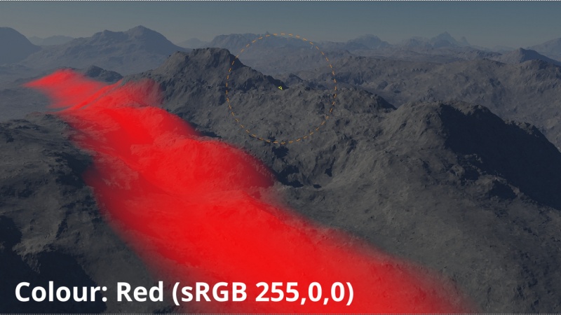 Colour = Red (sRGB 255,0,0)