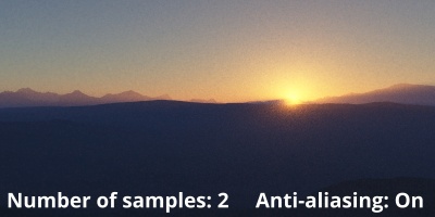 Number of samples = 2, Anti-aliasing on.
