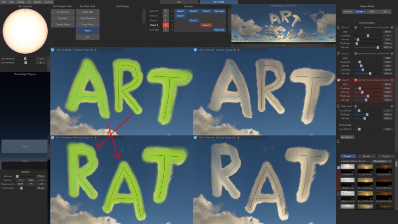 With the Move tool you can rearrange brush stroke curves.  Here the Cloud Add curves have been moved.