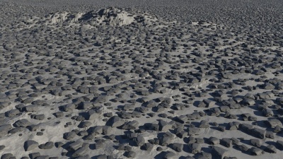 Colour of instanced rocks modified by the Choice: Scale factor (if instanced)