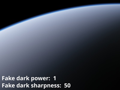 Fake dark power = 1, Fake dark sharpness = 50