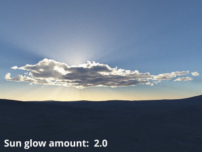 Sun glow amount = 2.0 (default)