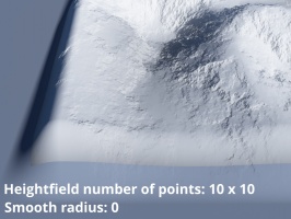 Heightfield resolution 10 x 10, Smooth radius = 0