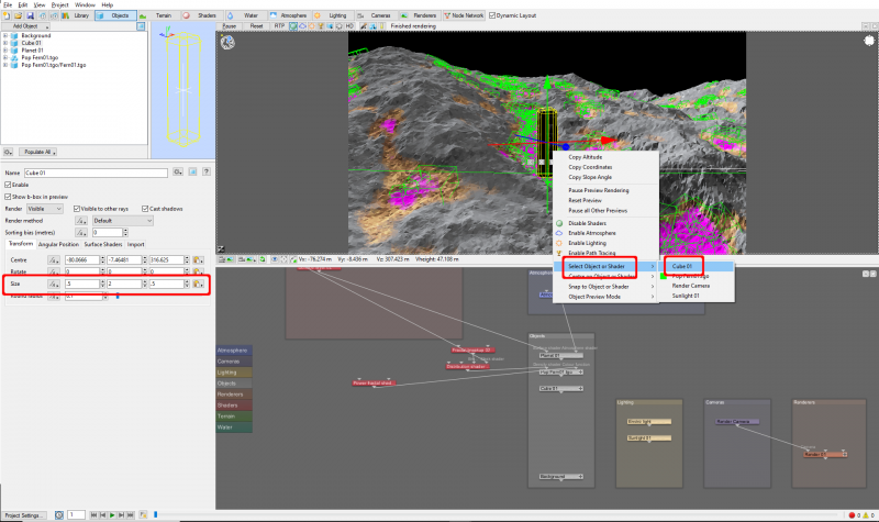 You can select any object in the project by right clicking in the 3D Preview and choosing Select Object or Shader.